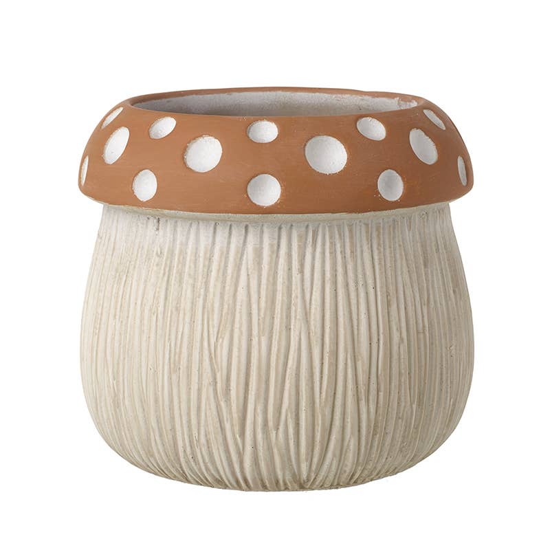 LARGE POLKA DOT RED MUSHROOM POT