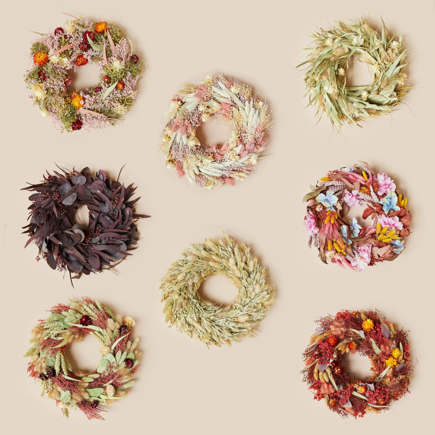 Dried Flowers Wreath Blush