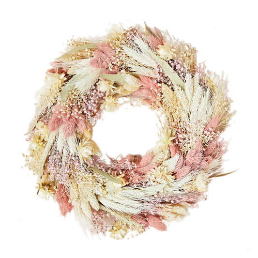 Dried Flowers Wreath Blush