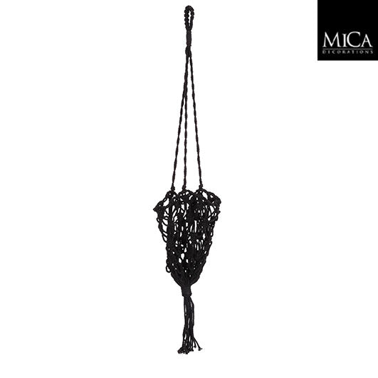 Pot holder hanging black - h75xd17cm