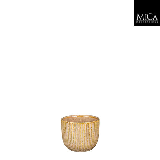 Sara pot round l. brown glaze - h6xd7,5cm