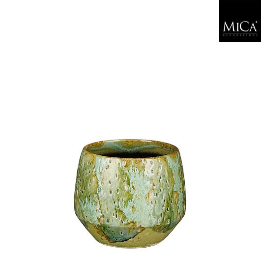 Harris pot round green - h14xd16,5cm