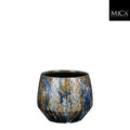 Harris pot round blue - h14xd16,5cm