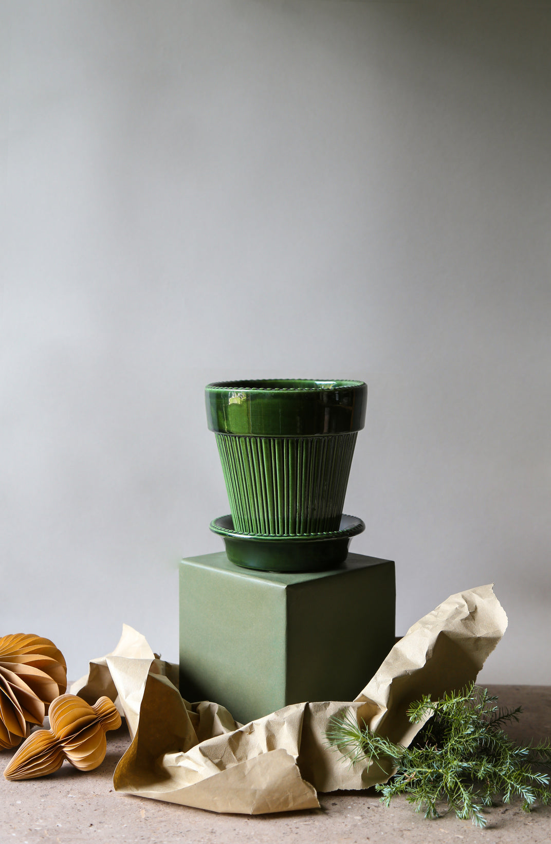 Bergs Potter Simona Glazed Emerald Green 12cm Pot